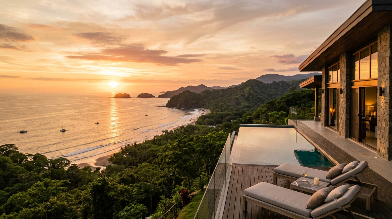 Costa Rica luxury sunset coastline